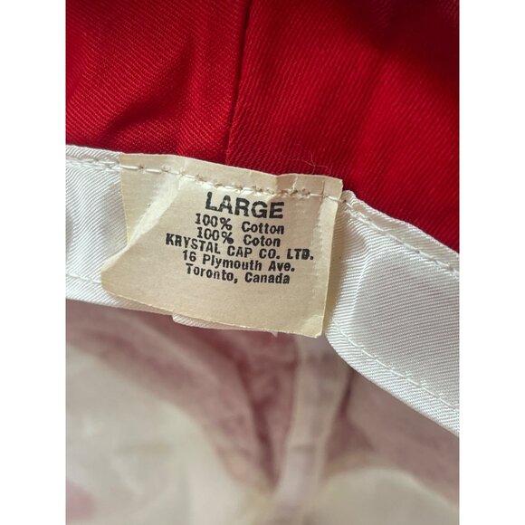 vtg Canada Bucket Hat Maple Leaf Logo sun red white cotton large READ - Picture 8 of 8